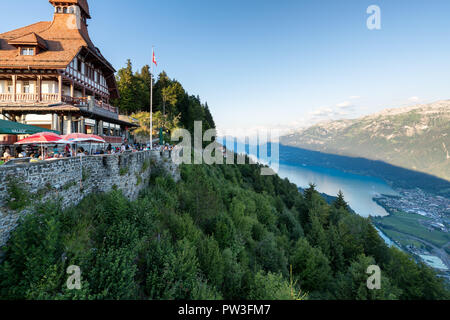 Harder Kulm viewpoint et restaurant au-dessus d'Interlaken, Suisse, Europe Banque D'Images