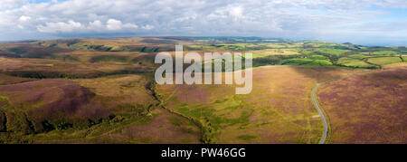 Royaume-uni, Devon, Parc National d'Exmoor, vue aérienne sur les Maures Banque D'Images