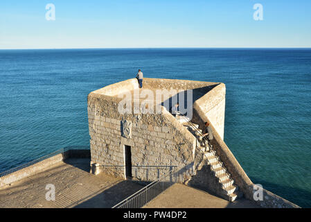 Bâtiment extérieur de Peniscola Château , Costa del Azahar, province de Castellón, Communauté Valencienne, Espagne Banque D'Images