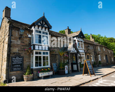 L'ancien Nags Head. Edale, Hope Valley, parc national de Peak District, Derbyshire, Angleterre. Banque D'Images