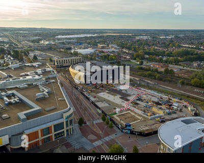Vue aérienne de la Place Elwick, Ashford, Kent, UK Banque D'Images