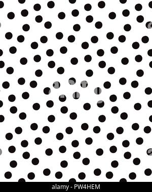 Pois noir vecteur seamless pattern sur fond blanc. Parfait pour tissu, patchwork, scrapbook paper, le papier peint et de l'artisanat Illustration de Vecteur