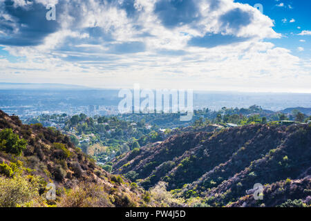Los Angeles vu de Bronson canyon, Californie Banque D'Images