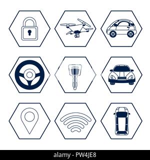 Ensemble d'icônes de suivi gps Illustration de Vecteur