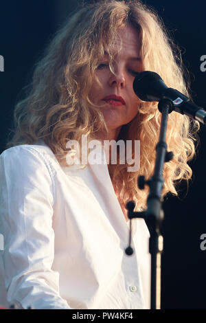 Concierto de Christina Rosenvinge en el Festival de la luz 2018 Galice Banque D'Images