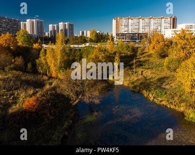 Moscou, Russie - le 11 octobre. 2018.Nizhny Kamenski étang en automne à Zelenograd Banque D'Images