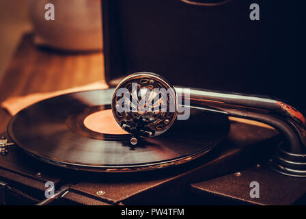 Lecteur gramophone close up. détail Banque D'Images