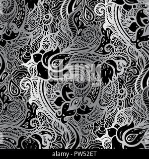 La main élégant motif Paisley transparente Illustration de Vecteur