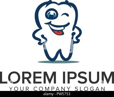 Smile dental cartoon logo design concept modèle. Illustration de Vecteur