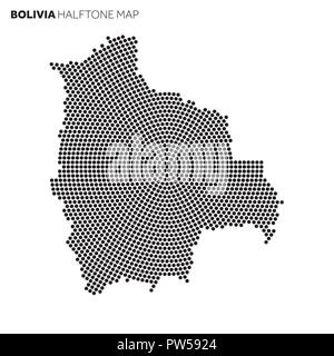 La Bolivie carte pays fait à partir de modèle de demi-teinte radiale Illustration de Vecteur