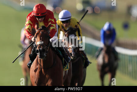 Iridessa monté par Wayne Lordan (gauche) gagne le pari365 Pouliches' Mile au cours de la première journée de l'avenir de Dubaï festival des champions à Newmarket Racecourse. Banque D'Images