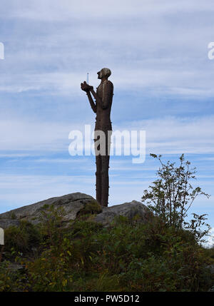 Statue de l'homme de la mer, Bo village, îles Vesteralen, Norvège Banque D'Images