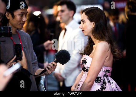 Londres, Royaume-Uni. 12 octobre, 2018. Zoe Kazan au ballade de Buster Scruggs Premiere at the BFI London Film Festival le 12 octobre 2018 au Cineworld Leicester Square - London Crédit : Tom Rose/Alamy Live News Banque D'Images