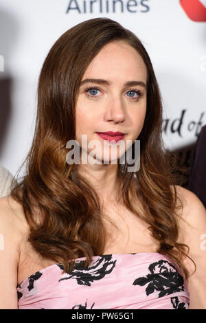 Zoe Kazan participant à la la ballade de Buster Scruggs Premiere dans le cadre de la BFI London Film Festival au Cineworld Leicester Square, Londres. ASSOCIATION DE PRESSE Photo. Photo date : vendredi 12 octobre, 2018. Crédit photo doit se lire : Matt Crossick/PA Wire Banque D'Images