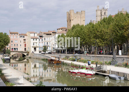 Narbonne Canal de la Robine Banque D'Images