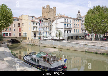 Narbonne Canal de la Robine Banque D'Images