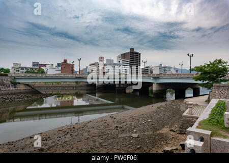 HIROSHIMA, JAPON - 27 juin 2017 : le pont Aioi, Hiroshima, Japon. Pont Aioi a été la cible de la bombe atomique en 1945. Le 6 août. Banque D'Images