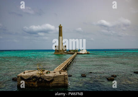 Sanganeb, Soudan - avril 2018. Sanganeb phare. Banque D'Images