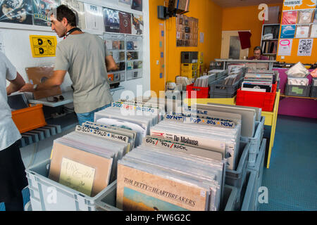 Magasin de Vinyls de Berlin Banque D'Images