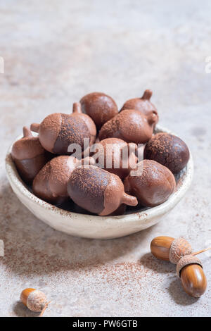 Cake pops chocolat Acorn Banque D'Images