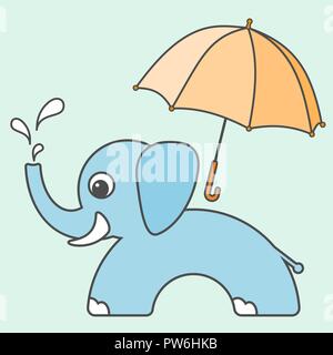 Elephant cartoon style, vector art pour les enfants Illustration de Vecteur