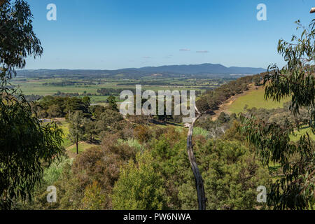 Au-dessus de la vallée de Yarra Yering, Victoria, Australie Banque D'Images