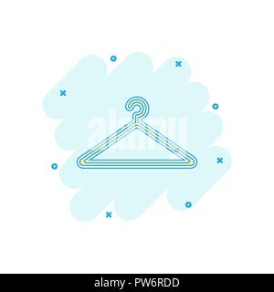 Vector cartoon hanger icône dans le style comique. Armoire hander sign illustration pictogramme. Hanger business concept effet splash. Illustration de Vecteur