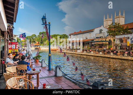 Rivière Malacca, Malacca, Malaisie Ville Banque D'Images