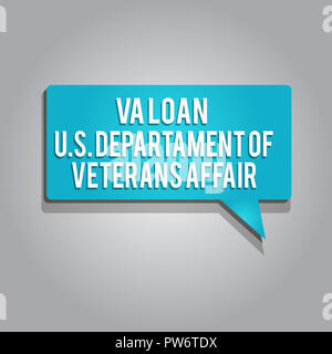 L'écriture de texte Word prêt Va U.S Departament des anciens combattants. Conception de l'armée d'affaires aide financière. Banque D'Images