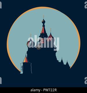 Vasily le saint temple de style original Illustration de Vecteur