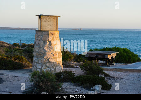 Réplique de la lumière près de la jetée historique de navigation utilisées pour guider l'expédition dans le sud de l'Australie d'Elliston Bay Waterloo Banque D'Images