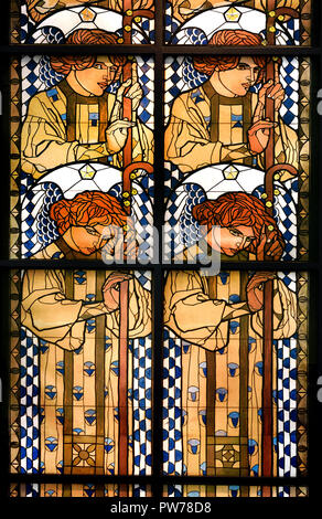 Conception pour l'ange dans la fenêtre d'Otto Wagner à l'Église Steinhof 1905 Koloman Moser 1868 - 1918, l'artiste peintre autrichien l'Autriche. Banque D'Images