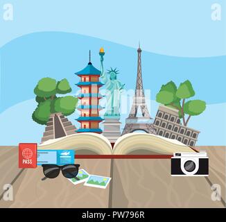 Réservez avec Global Travel destination place Illustration de Vecteur