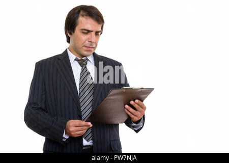 Studio shot of young woman persane sur presse-papiers Banque D'Images