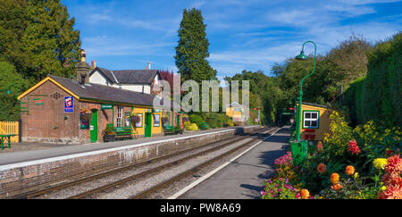 Medstead & Fourmarks Station est une gare ferroviaire de campagne typique qui a ouvert en 1868 et est situé sur le milieu du patrimoine Hants Railway a Banque D'Images