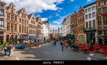 Anvers, Belgique - 25 août 2018 : paysage urbain d'Anvers, capitale de la province d'Anvers en Flandre et la ville la plus peuplée de bon en Belgique. Banque D'Images