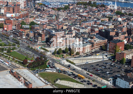 Vue aérienne de l'extrémité nord d'entrée du tunnel Sumner Banque D'Images