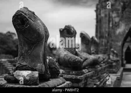 Images du Bouddha de Wat Chaiwatthana à Ayutthaya, Thaïlande Banque D'Images