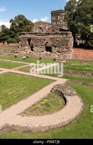 Ruines de thermes romains, Jewry Wall Museum, Leicester, England, UK Banque D'Images