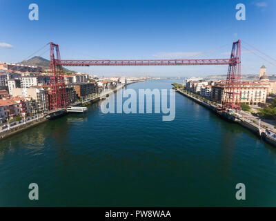 Pont suspendu, Bilbao, Biscaye, Pays Basque, Espagne Banque D'Images