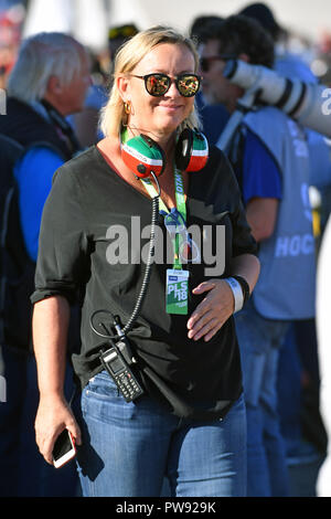 Hockenheim, Deutschland. 13 Oct, 2018. Sabine KEHM manager de Mick Schumacher), l'image seule, seule coupe motif, la moitié de la figure, la moitié de la figure. Championnats Européens de Formule 3, la formule 3, à l'Hockenheim sur 13.10.2018. Utilisation dans le monde entier | Credit : dpa/Alamy Live News Banque D'Images