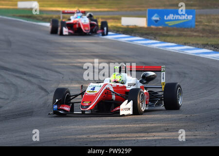 Hockenheim, Deutschland. 13 Oct, 2018. Mick SCHUMACHER (GER, PREMA Theodore Racing) dans son action, de voiture de course de Formule 3 de la FIA European Championships, la formule 3, à l'Hockenheim sur 13.10.2018. Utilisation dans le monde entier | Credit : dpa/Alamy Live News Banque D'Images