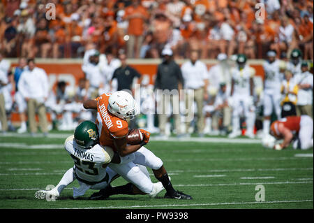 Austin, TX, USA. 13 Oct, 2018. Collin Johnson # 09 en action au cours de la NCAA Football match entre Baylor à Darrell K. Royal Texas Memorial Stadium à Austin, TX. Mario Cantu/CSM/Alamy Live News Banque D'Images