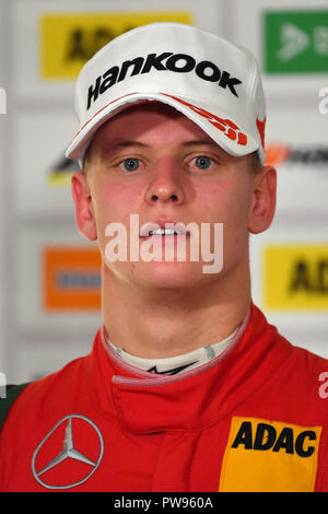 Hockenheim, Deutschland. 13 Oct, 2018. Mick SCHUMACHER (GER, PREMA Theodore Racing) Promotion, image unique, seule coupe motif, portrait, portrait, portrait. Championnats Européens de Formule 3, la formule 3, à l'Hockenheim sur 13.10.2018. Utilisation dans le monde entier | Credit : dpa/Alamy Live News Banque D'Images