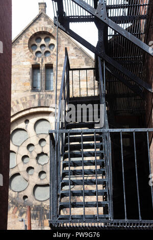 Le feu s'échappe, Back Bay, Boston, MA Banque D'Images