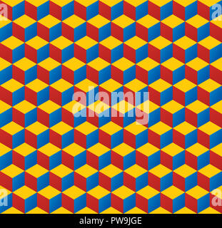 Texture d'arrière-plan de motif de cube isométrique 3D sans couture Banque D'Images