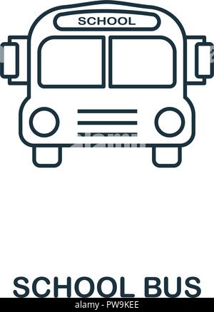 L'icône contour des autobus scolaires. La conception créative de l'icône de l'école collection. Autobus scolaire Premium'icône sommaire. Pour la conception web, applications, logiciels et l'impression. Illustration de Vecteur