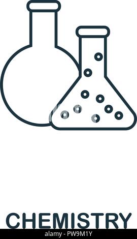 L'icône Contour de la chimie. La conception créative de l'icône de l'école collection. L'icône Contour chimie Premium. Pour la conception web, applications, logiciels et l'impression. Illustration de Vecteur