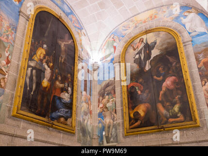 Fresques del Claustro del Monasterio de San Lorenzo de El Escorial. Madrid. España Banque D'Images