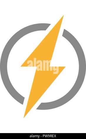 Vector éclair avec logo du cercle. Thunder et flash unique symbole numérique ou sur l'icône Illustration de Vecteur